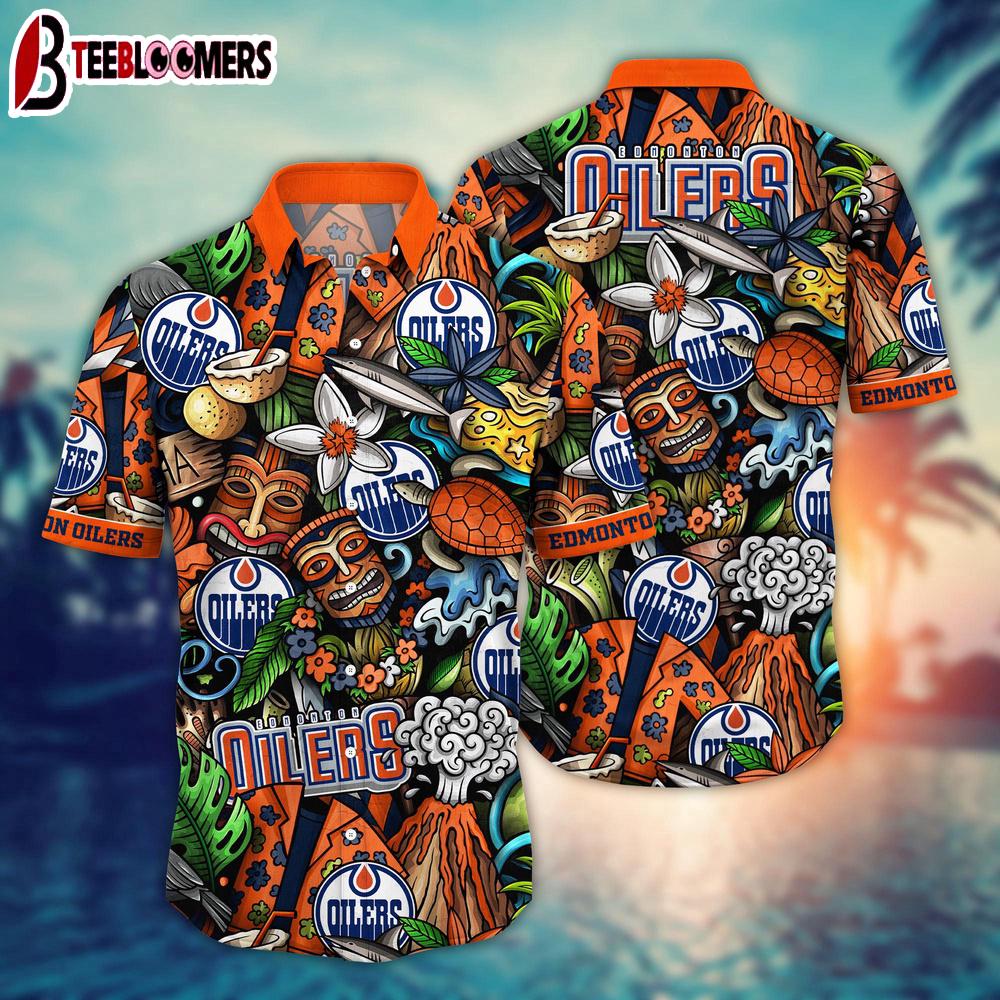 Edmonton Oilers Tiki Vibes Summer Hawaiian Shirt