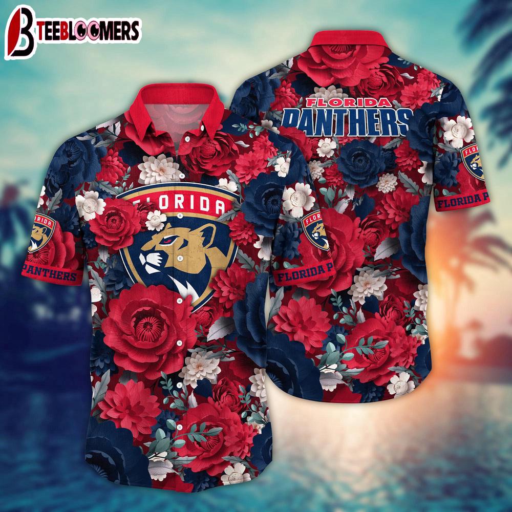 Florida Panthers Scarlet Bloom Summer Hawaiian Shirt