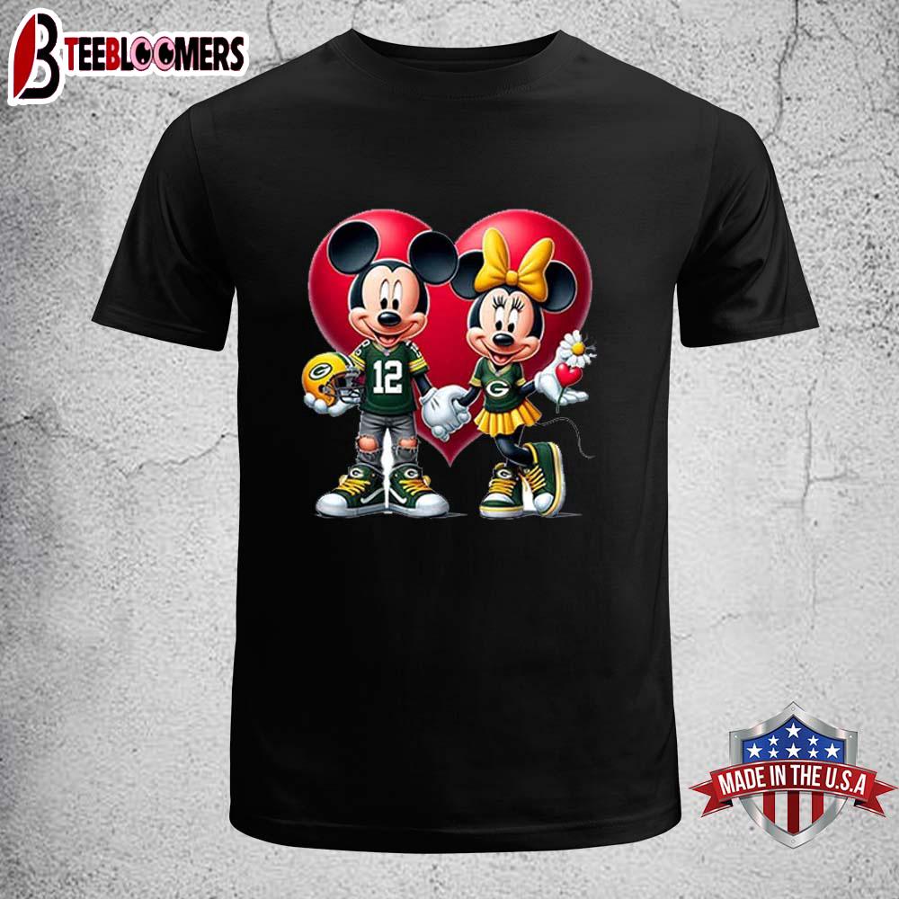 Green Bay Packers Mickey And Minnie Mouse Unisex T-Shirt