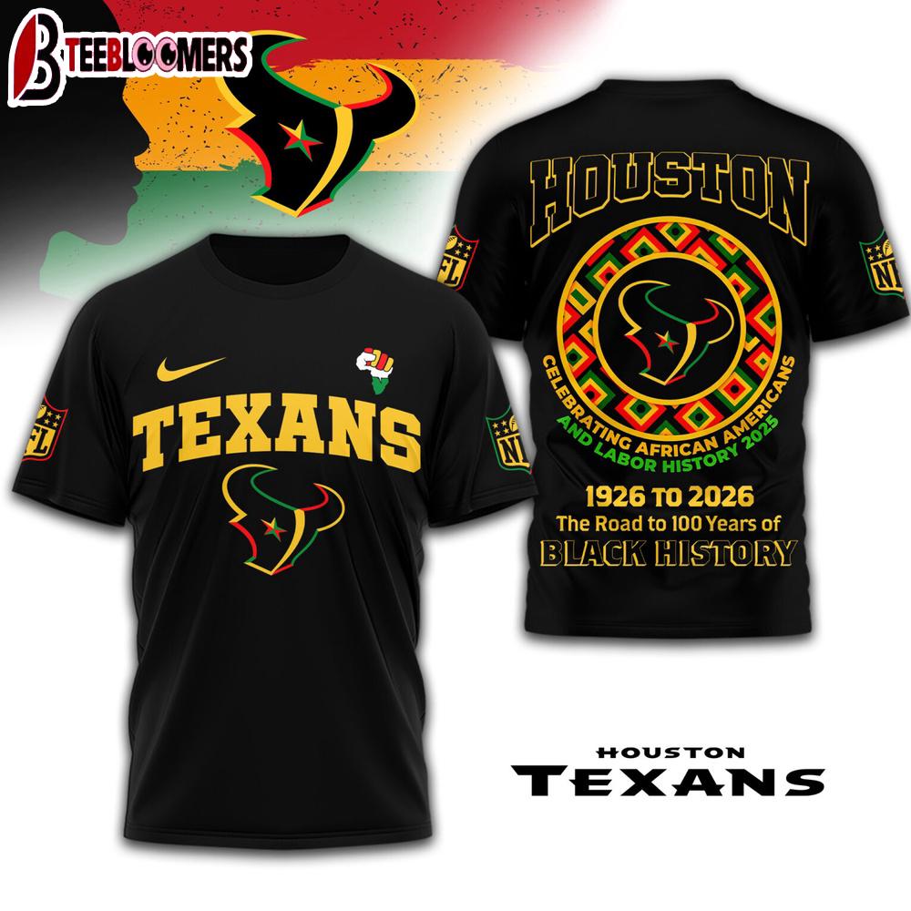 Houston Texans NFL Black History Month 3D Shirt For Fans