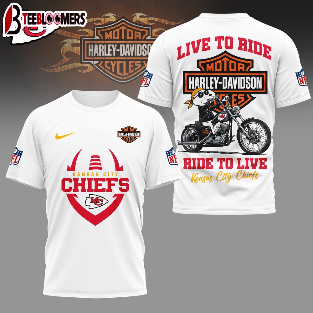 Kansas City Chiefs NFL Snoopy Harley Davidson 3D Shirt For Fans