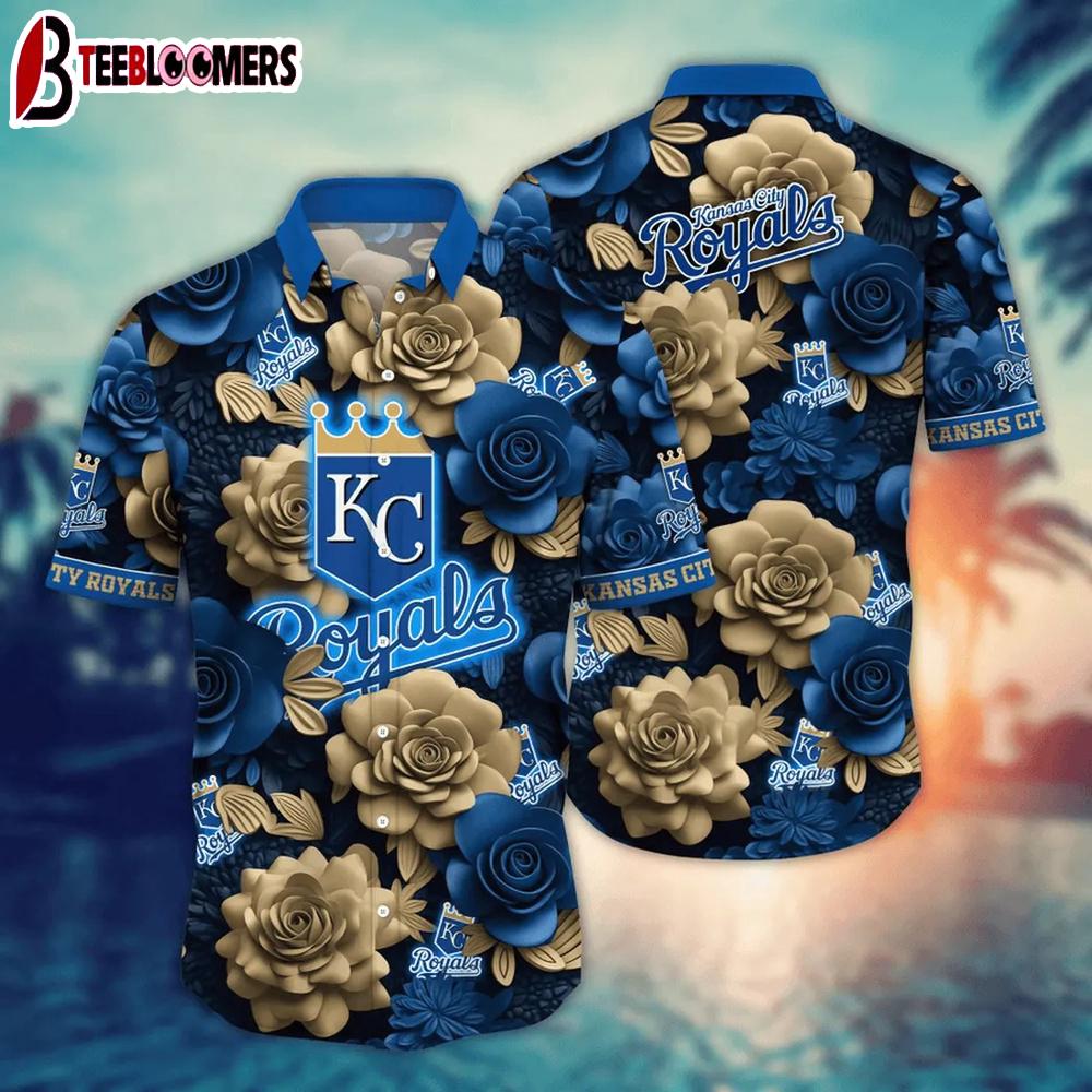 Kansas City Royals Bold Blue Rose Summer Hawaiian Shirt