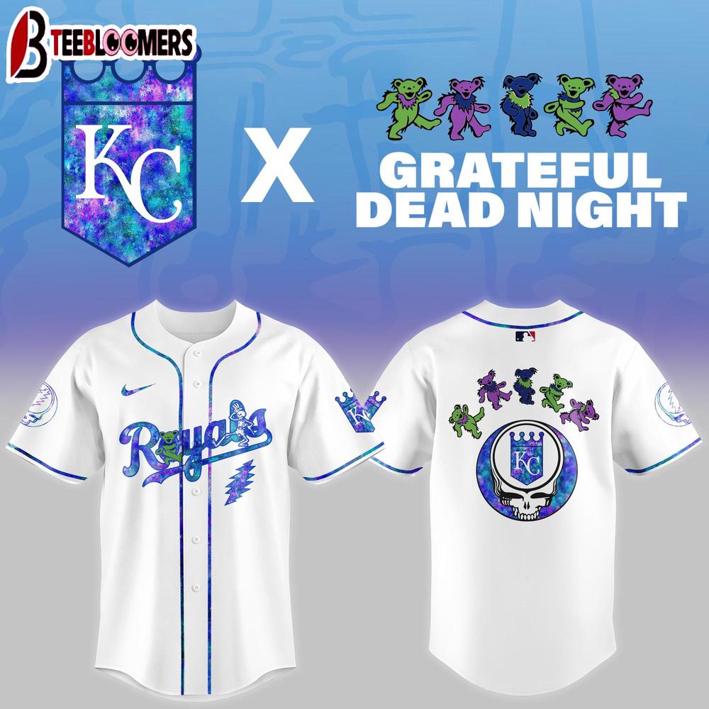 Kansas City Royals MLB x Grateful Dead Night Baseball Jersey Shirt