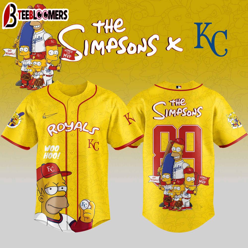 Kansas City Royals MLB x The Simpsons Baseball Jersey Shirt For Fans