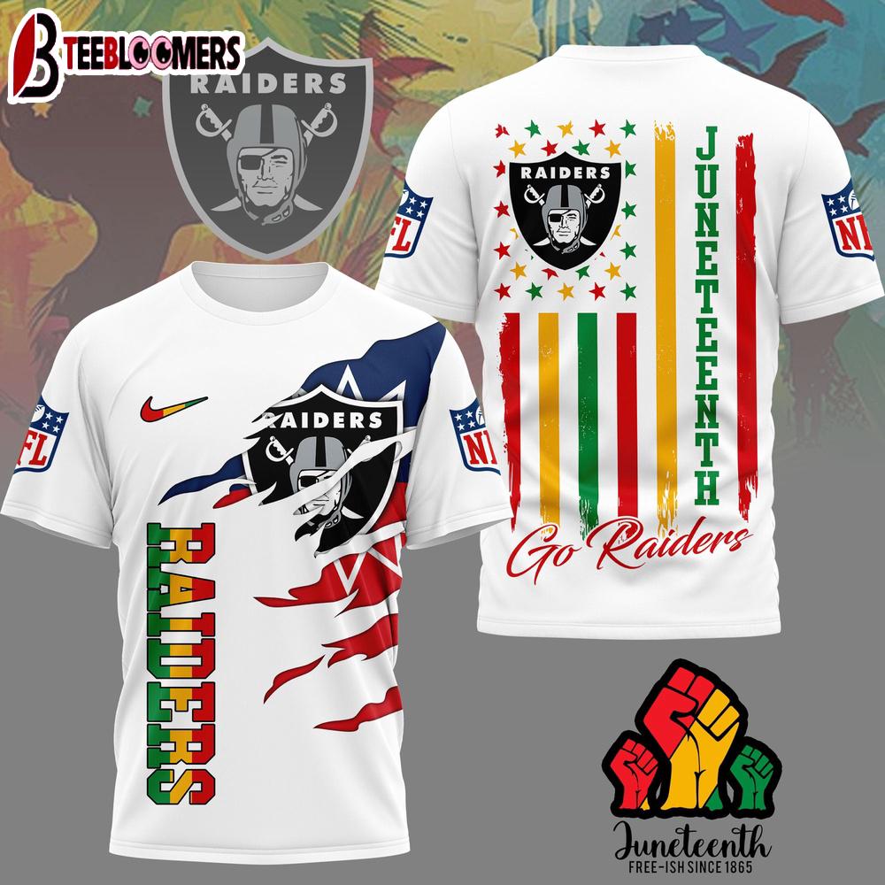 Las Vegas Raiders NFL Juneteenth Freedom 3D T-Shirt