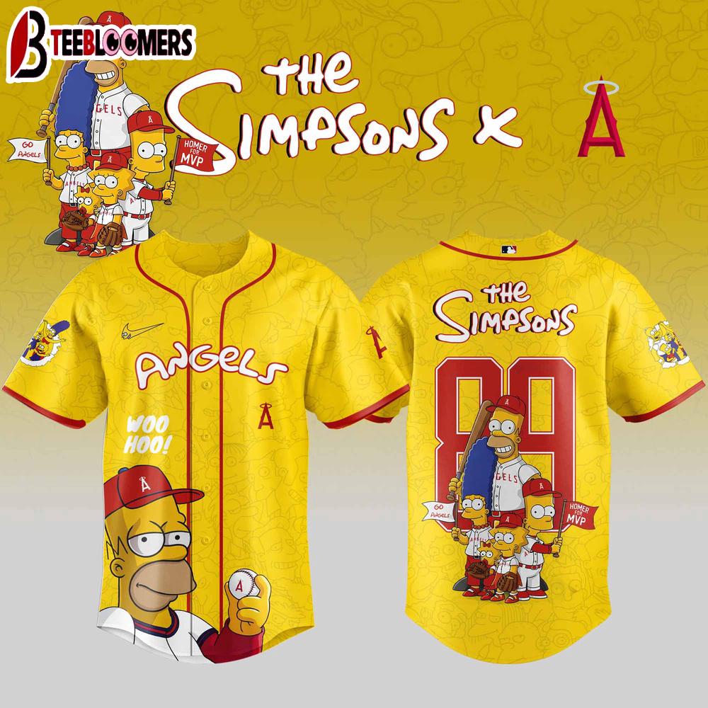 Los Angeles Angels MLB x The Simpsons Baseball Jersey Shirt For Fans