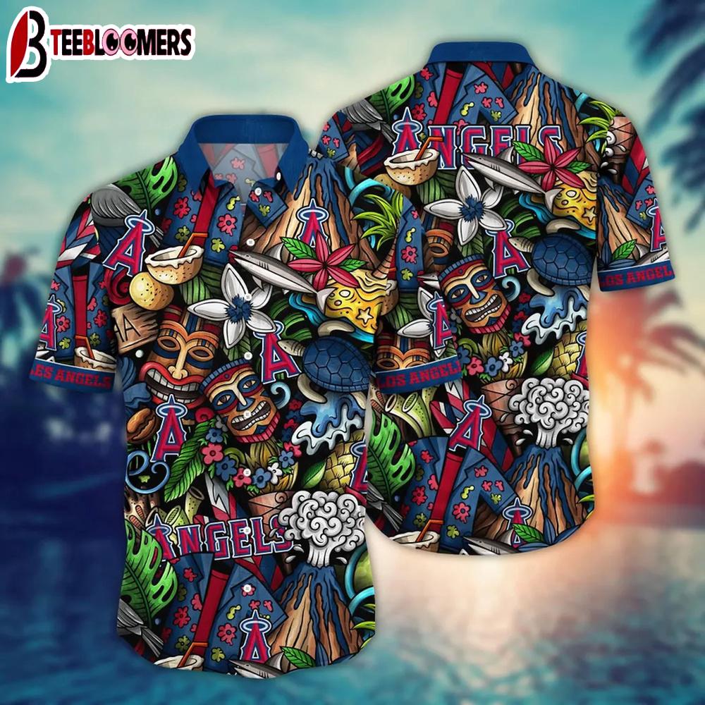 Los Angeles Angels Tiki Volcano Summer Hawaiian Shirt