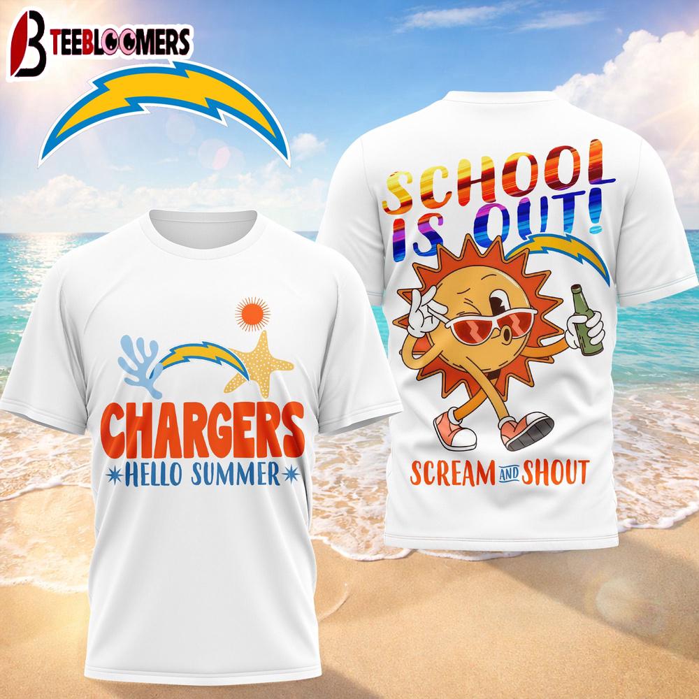 Los Angeles Chargers NFL Hello Summer 3D T-Shirt
