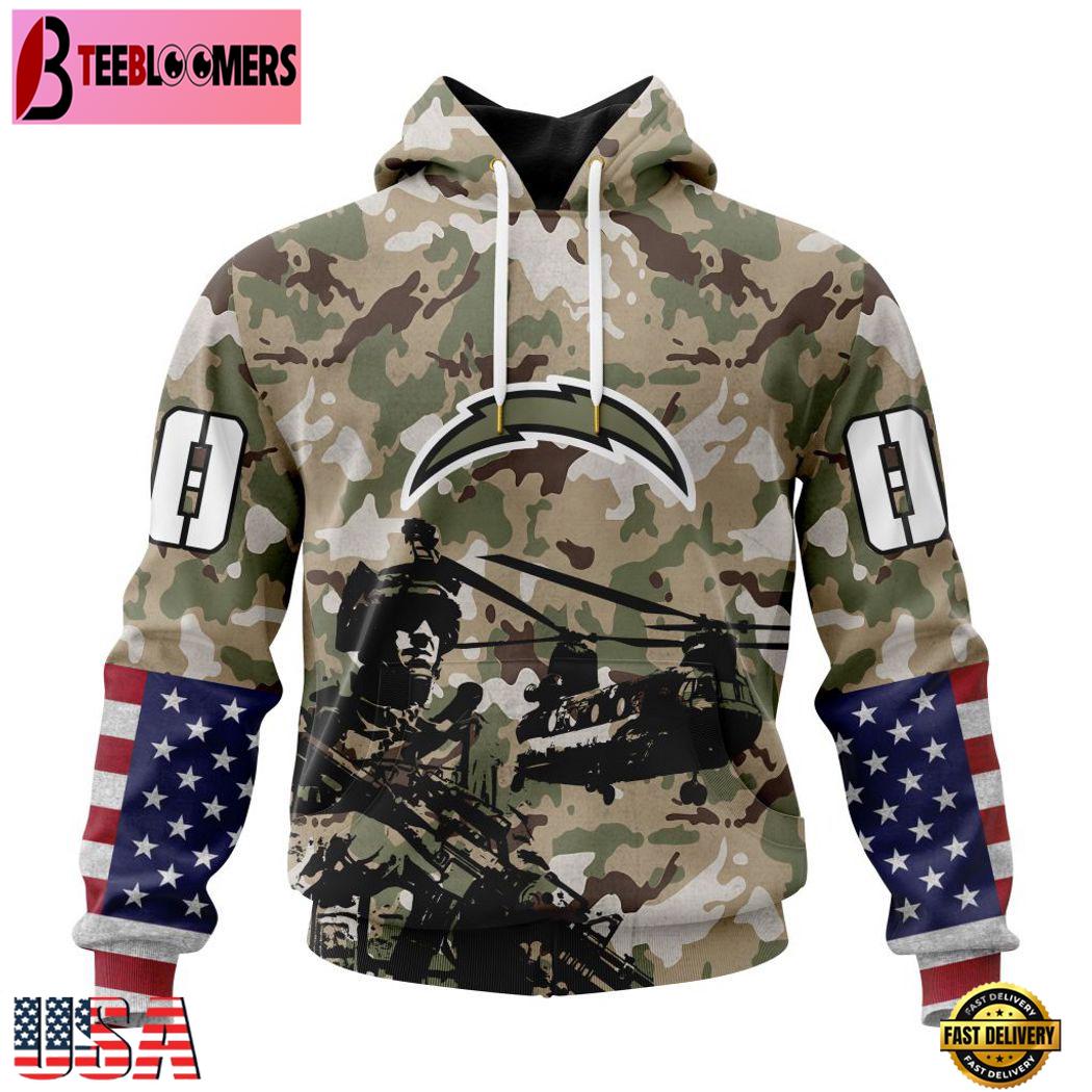 Los Angeles Chargers Veterans All Over Print Hoodie Los Angeles Chargers Veterans All Over Print Hoodie