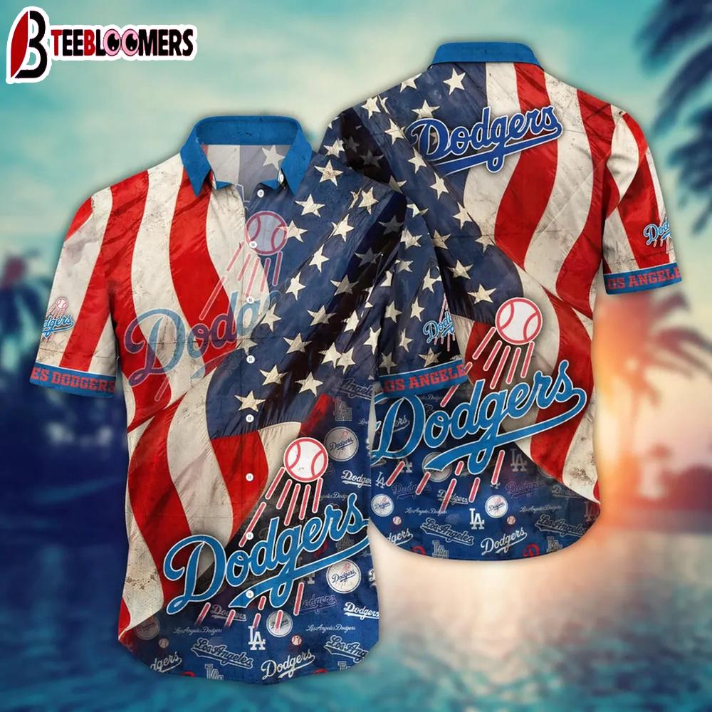 Los Angeles Dodgers American Flag Summer Hawaiian Shirt