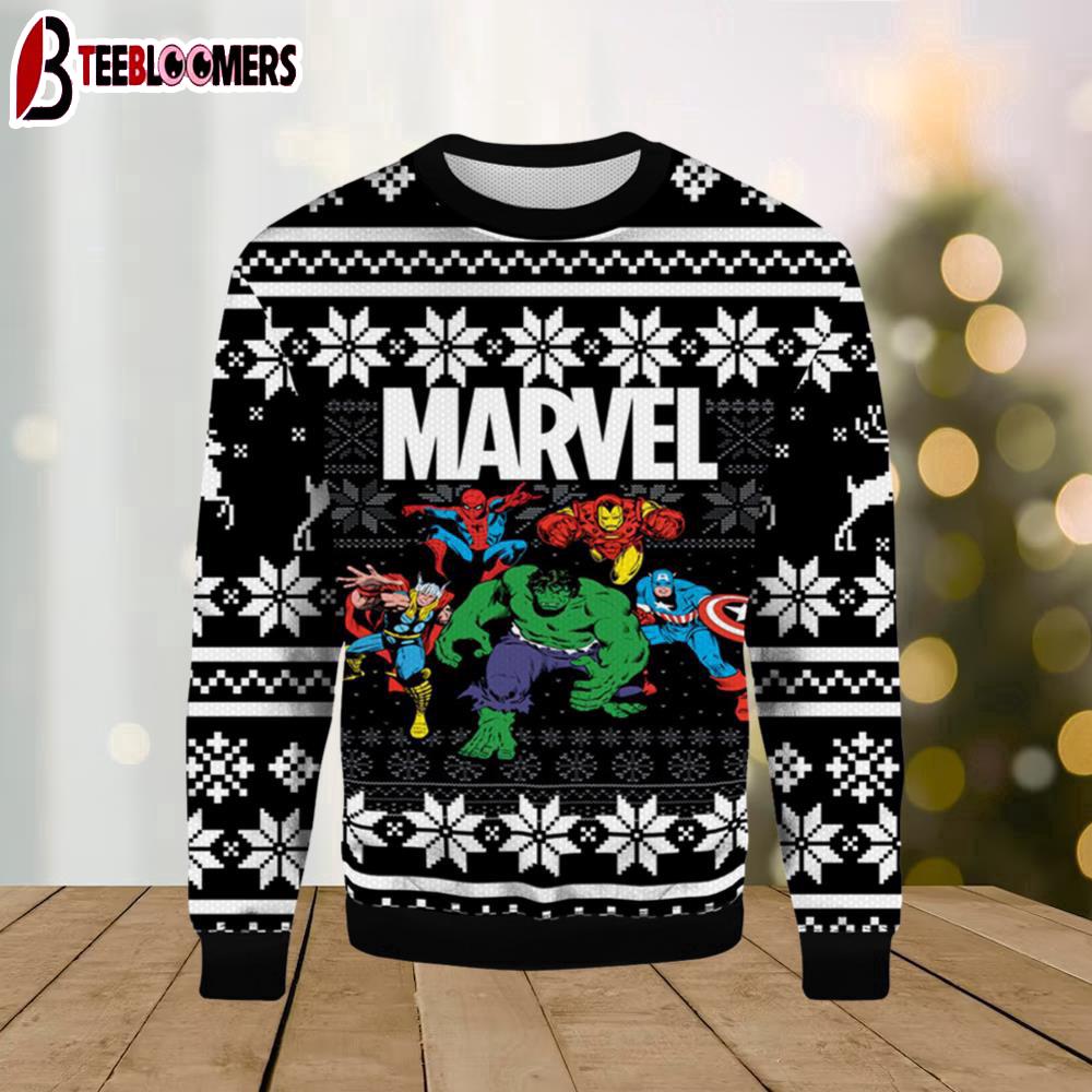 Marvel Avengers Group Ugly Christmas Sweater