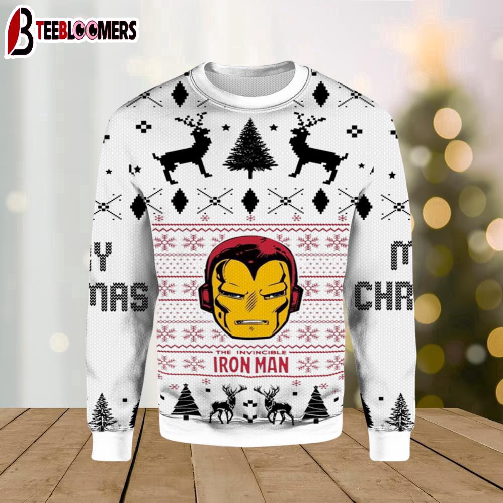 Marvel Iron Man Face Ugly Christmas Sweater