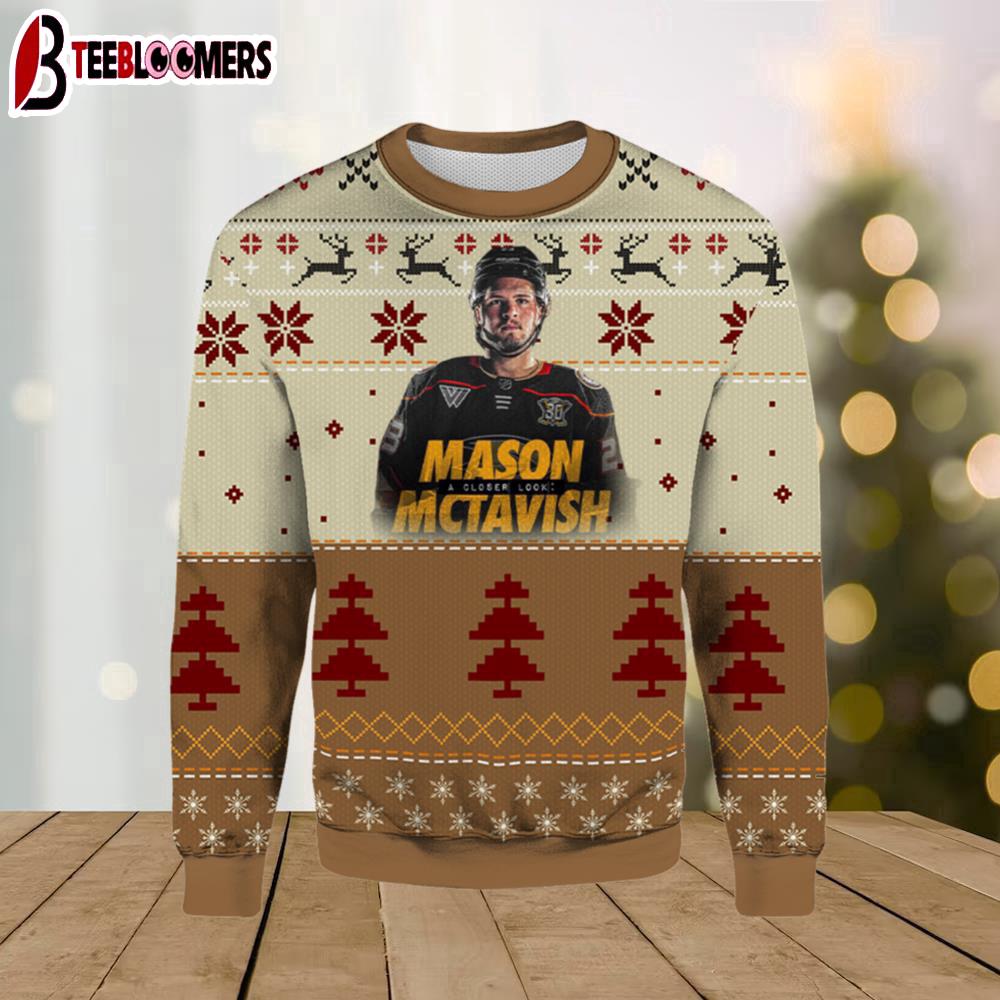 Mason McTavish Anaheim Ducks Ugly Christmas Sweater