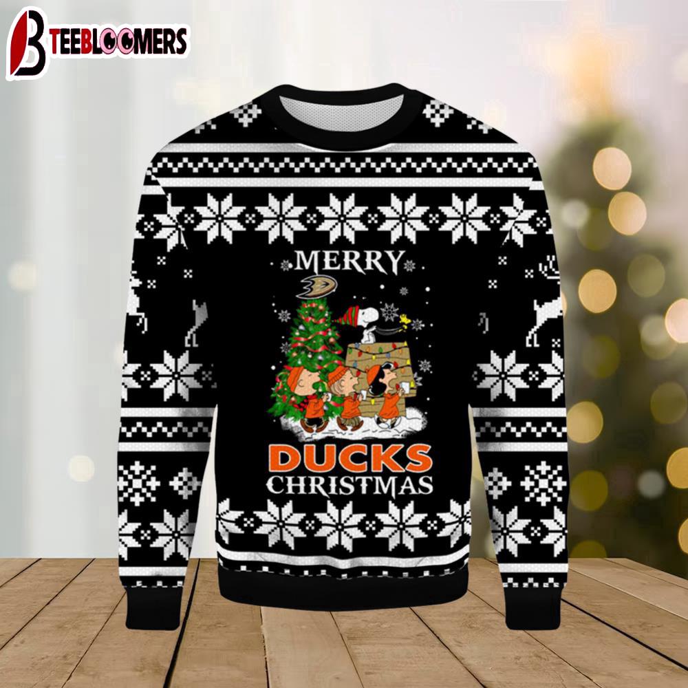 Merry Anaheim Ducks Christmas Snoopy Ugly Sweater