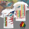 Miami Dolphins NFL Juneteenth Freedom 3D T-Shirt