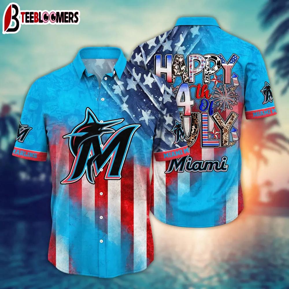 Miami Marlins 4th of July Celebration Summer Hawaiian Shirt
