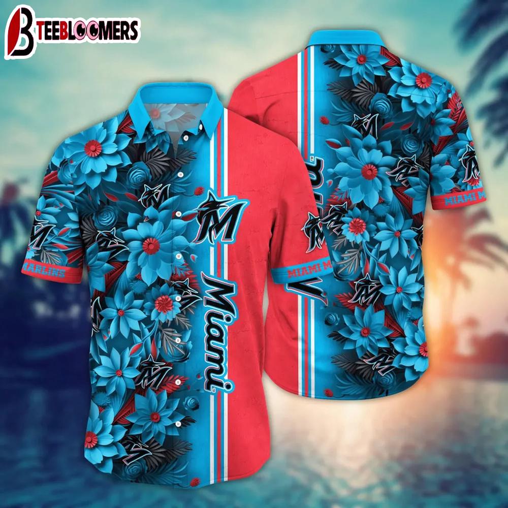 Miami Marlins Bold Blossom Summer Hawaiian Shirt