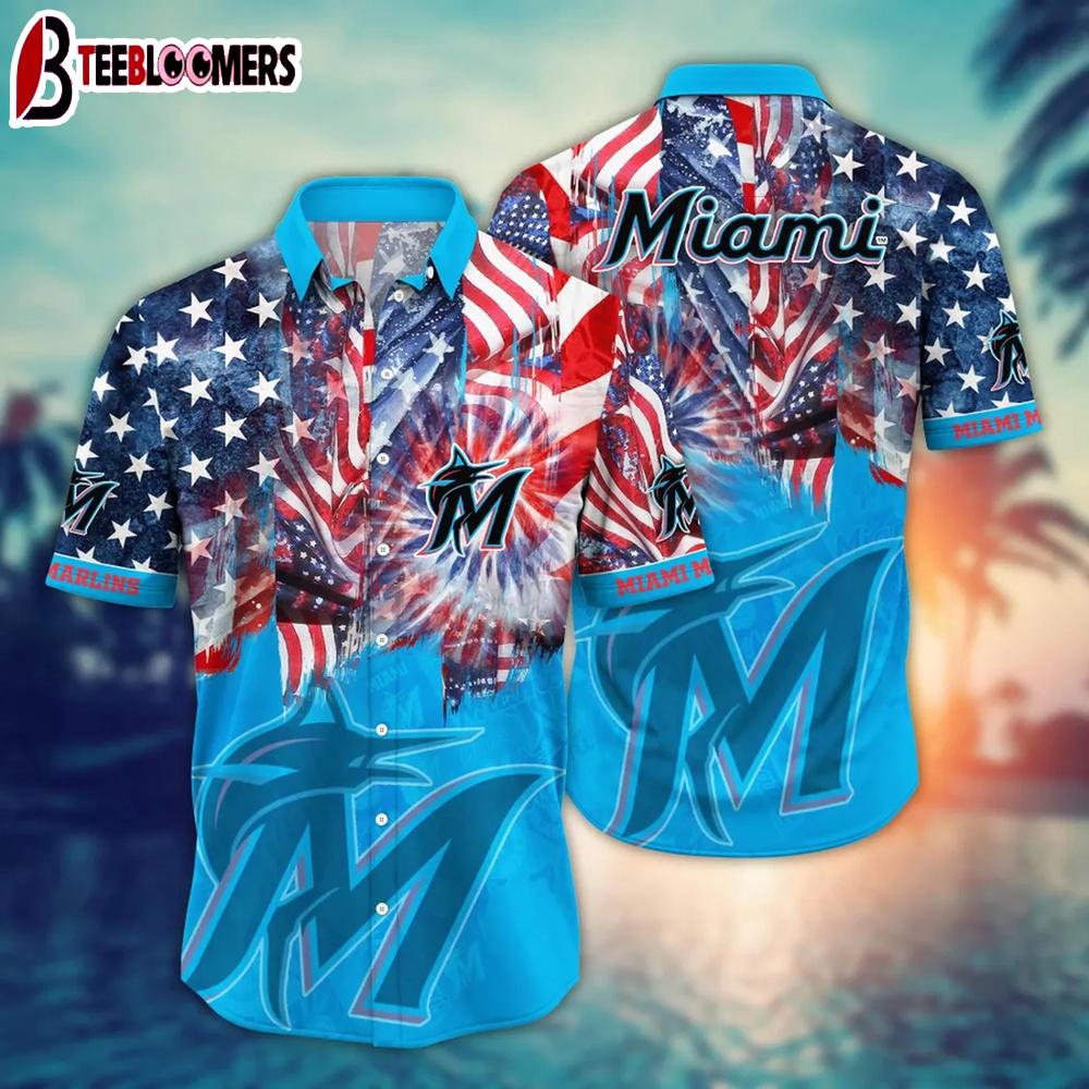 Miami Marlins Fireworks Celebration Summer Hawaiian Shirt