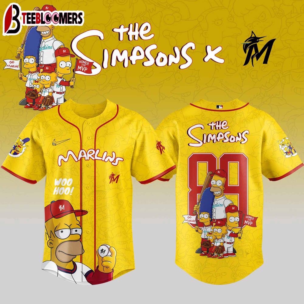 Miami Marlins MLB x The Simpsons Baseball Jersey Shirt For Fans
