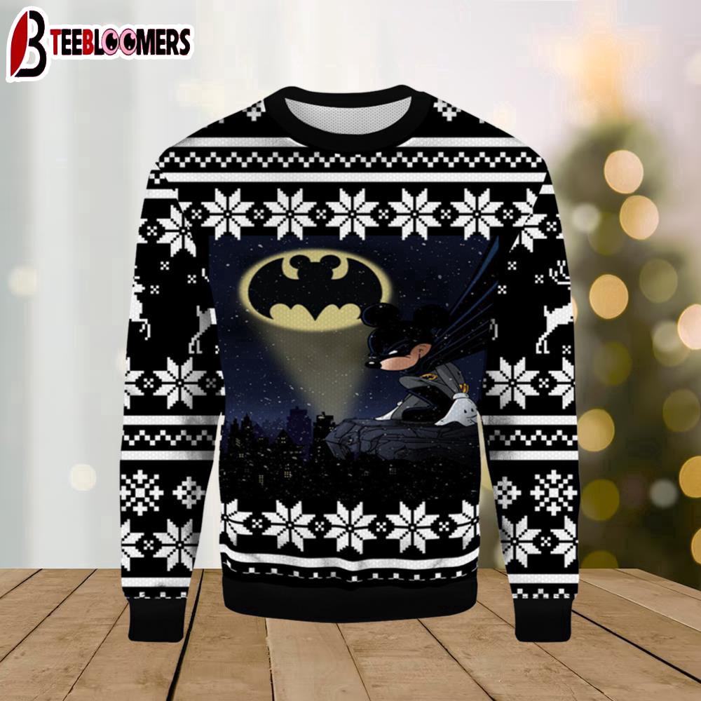 Micky Mouse Batman Ugly Christmas Sweater