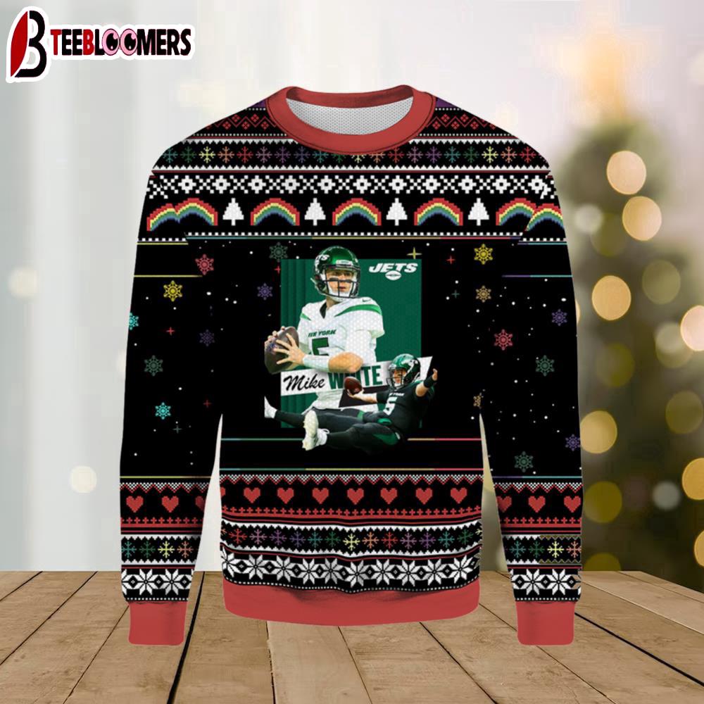 Mike White New York Jets Ugly Christmas Sweater