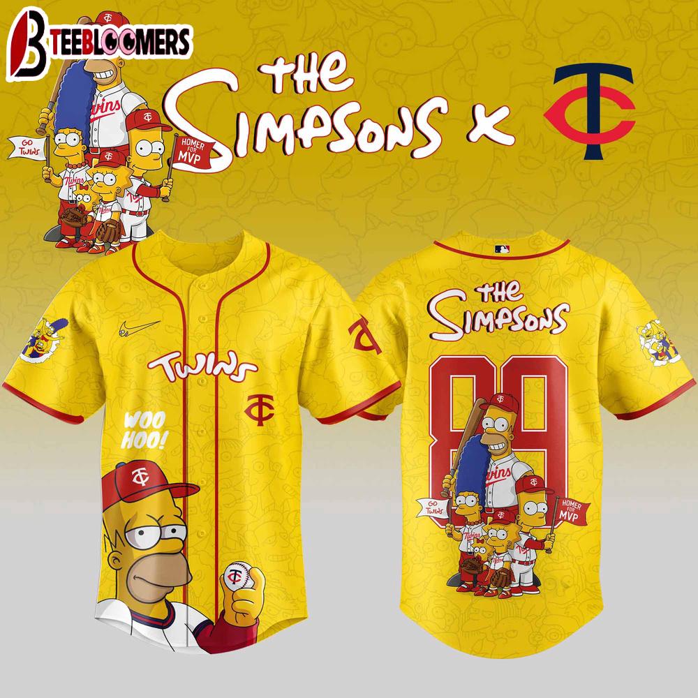 Minnesota Twins MLB x The Simpsons Baseball Jersey Shirt For Fans