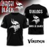 Minnesota Vikings NFL Back In Black 3D Shirt For Fans