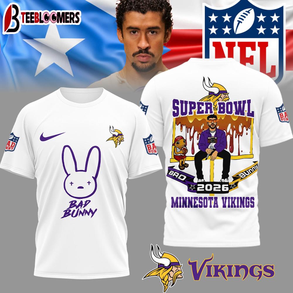 Minnesota Vikings NFL Bad Bunny Super Bowl 3D Shirt