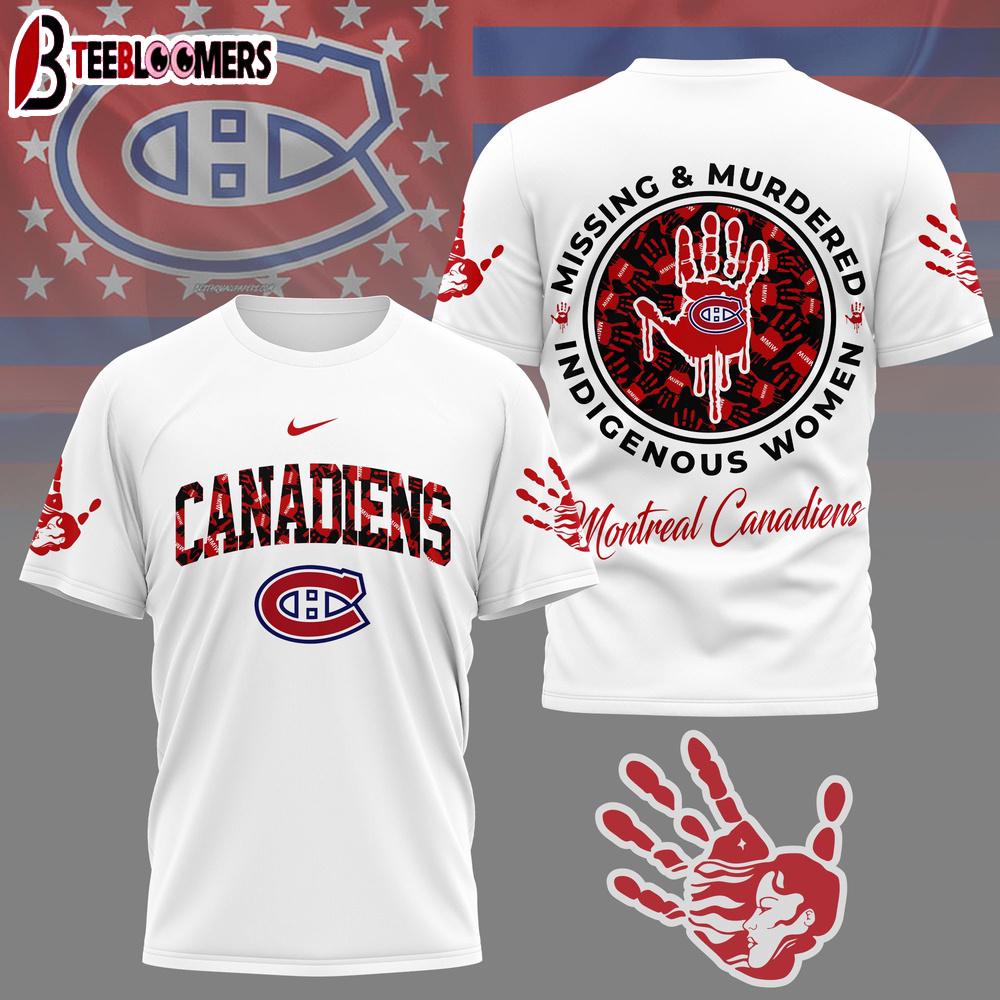 Montreal Canadiens NHL MMIW Awareness 3D T-Shirt