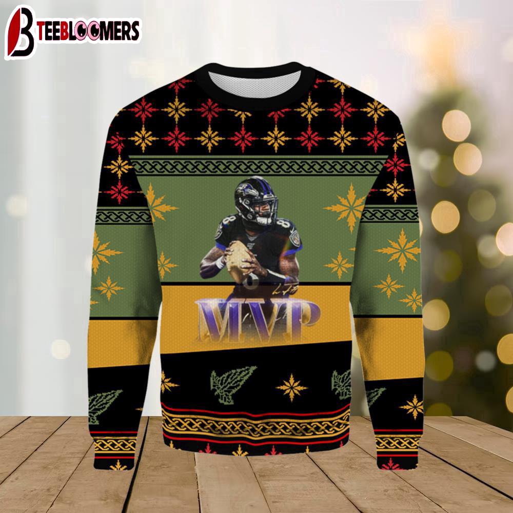 MVP Lamar Jackson Ugly Christmas Sweater