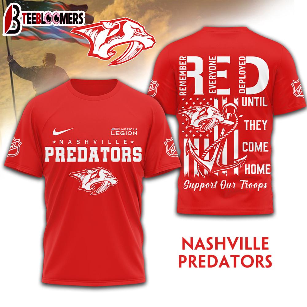Nashville Predators NHL Red Friday 3D T-Shirt