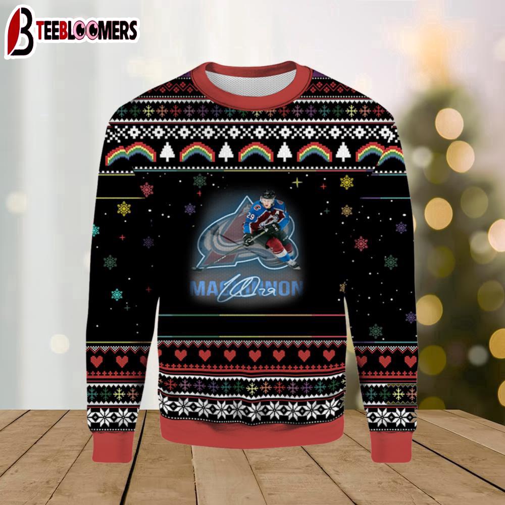 Nathan Mackinnon Colorade Avalanche Ugly Christmas Sweater