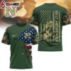 Navy Midshipmen NCAA Veteran 3D Shirt For Fans