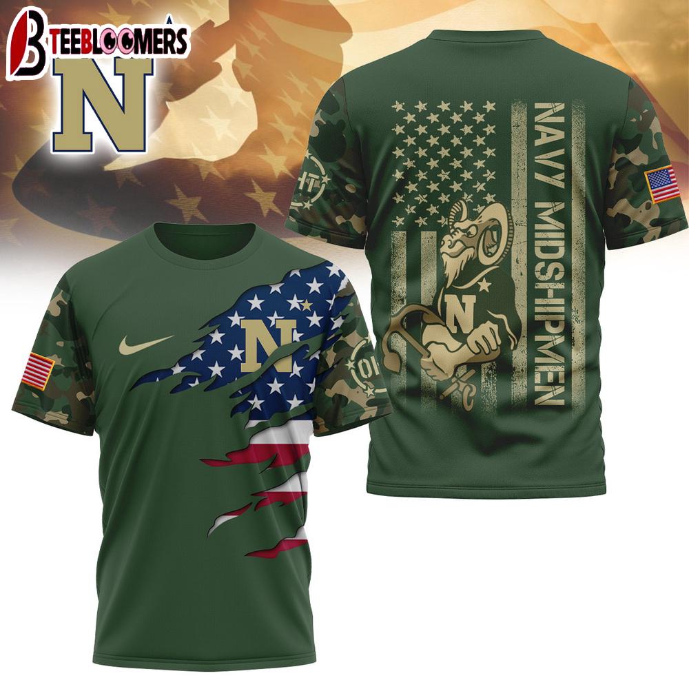 Navy Midshipmen NCAA Veteran 3D Shirt For Fans
