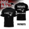 New England Patriots NFL Back In Black 3D Shirt For Fans