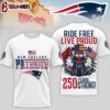 New England Patriots NFL Buc-ee's Harley Davidson 250th Independence Day Of America 3D T-Shirt