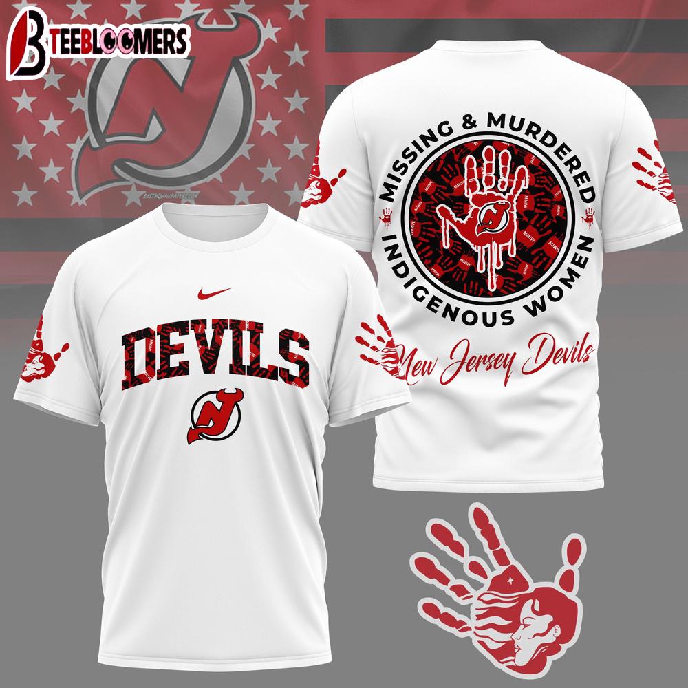 New Jersey Devils NHL MMIW Awareness 3D T-Shirt