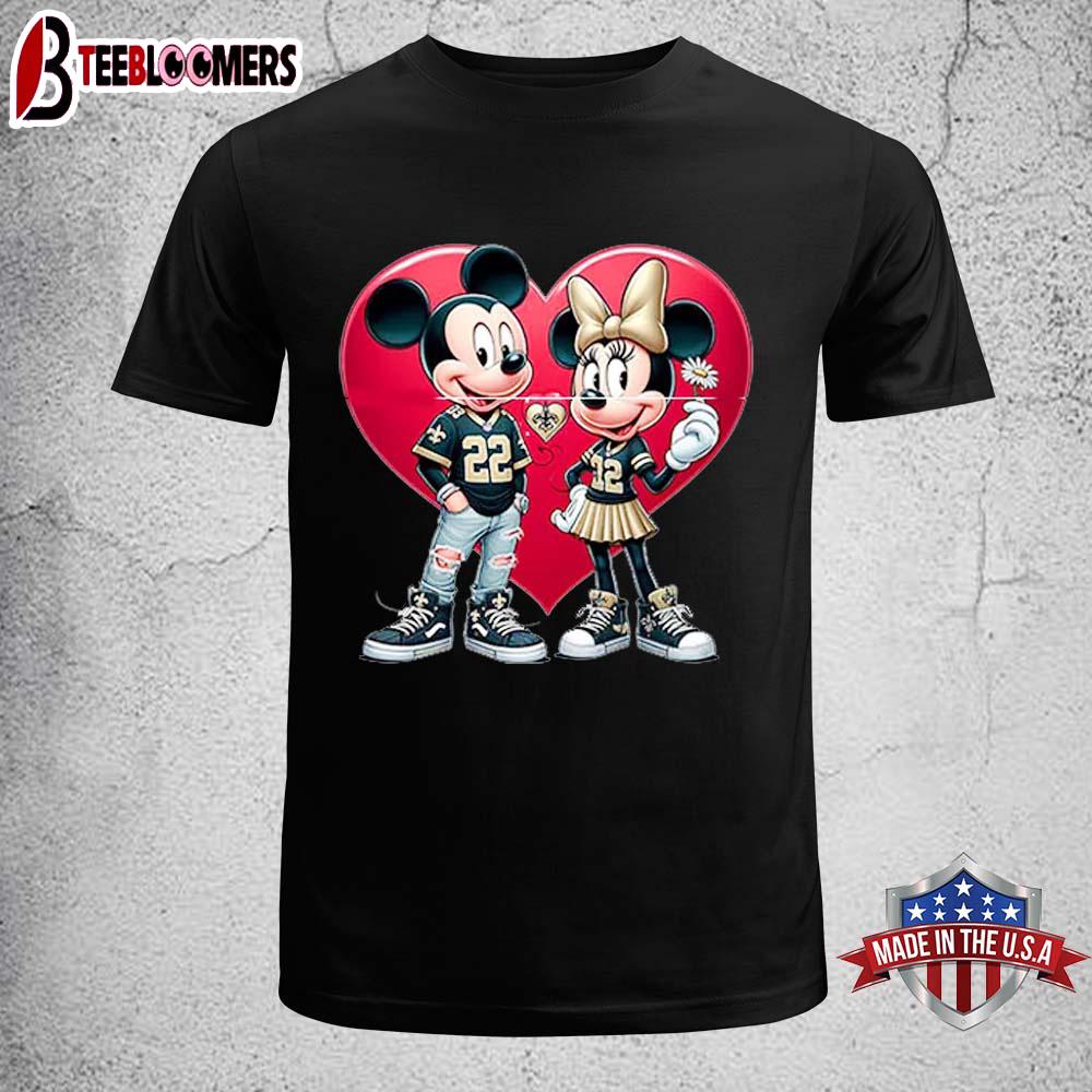 New Orleans Saints Mickey And Minnie Mouse Unisex T-Shirt