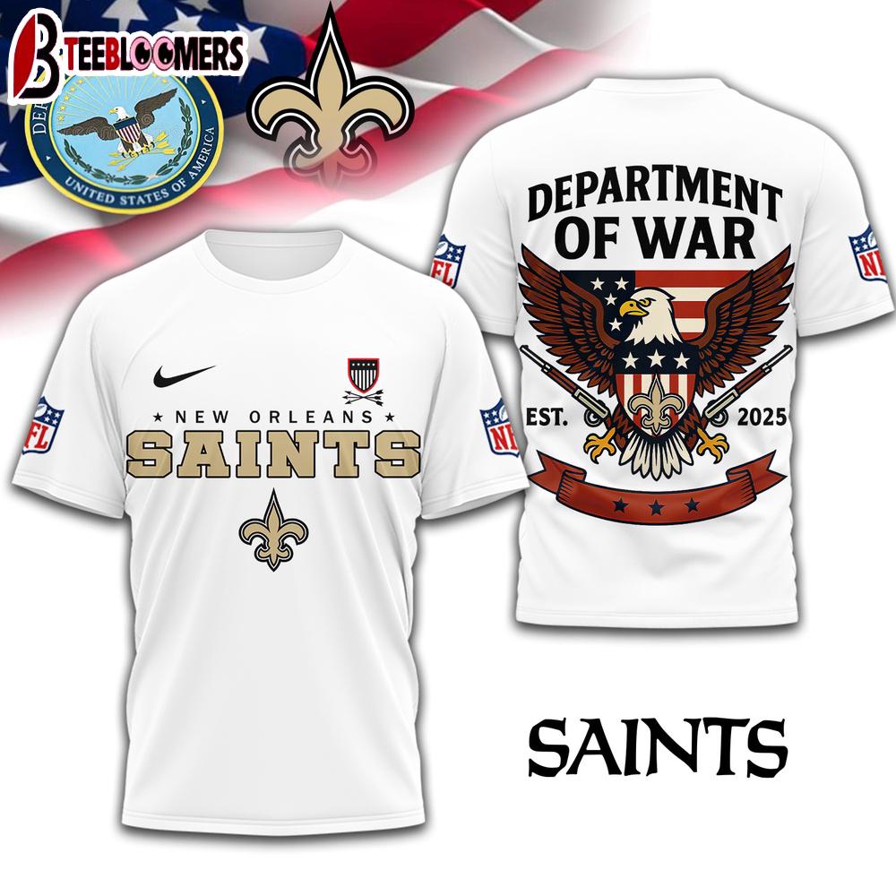 New Orleans Saints NFL Department Of War 3D T-Shirt