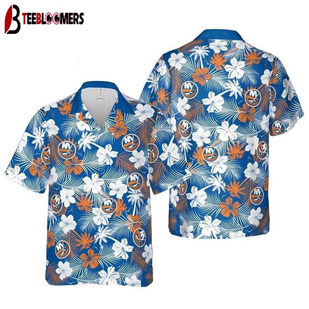 New York Islanders Floral Fusion Summer Hawaiian Shirt