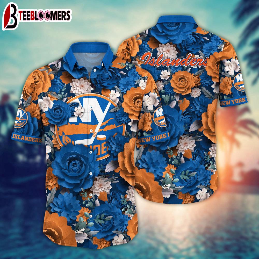 New York Islanders Vibrant Floral Summer Hawaiian Shirt