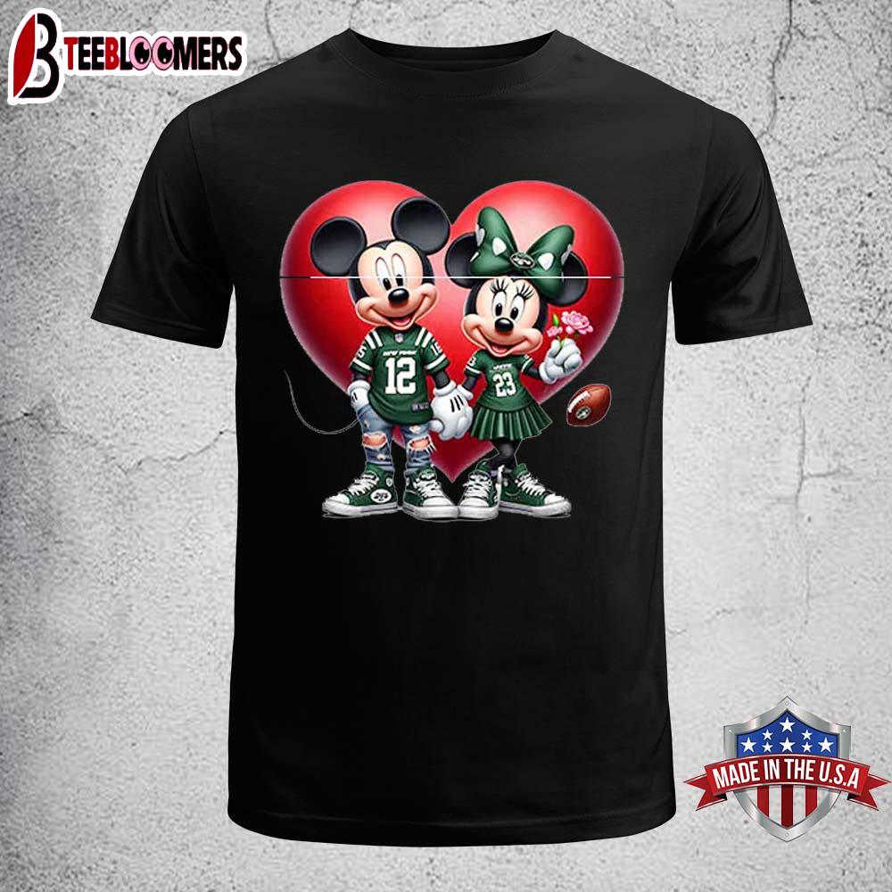 New York Jets Mickey And Minnie Mouse Unisex T-Shirt