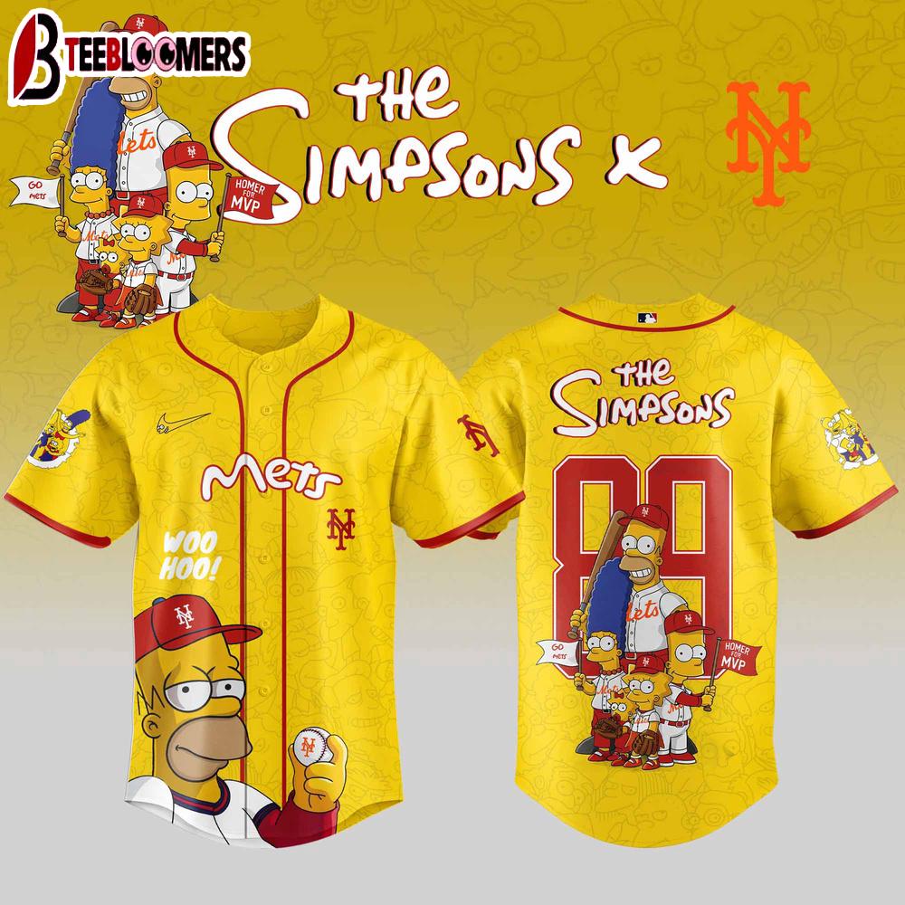 New York Mets MLB x The Simpsons Baseball Jersey Shirt For Fans