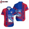 New York Rangers Bold Colorblock Summer Hawaiian Shirt