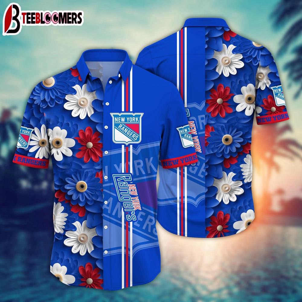 New York Rangers Floral Breeze Summer Hawaiian Shirt