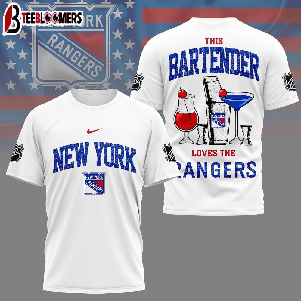 New York Rangers NHL Bartender All Over Print 3D Shirt