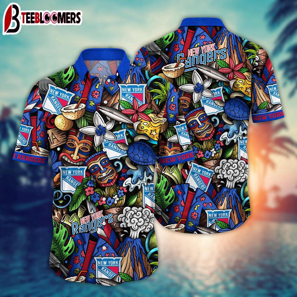 New York Rangers Tropical Art Summer Hawaiian Shirt