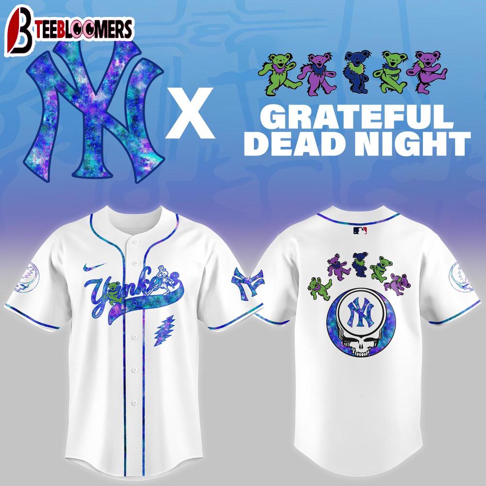 New York Yankees MLB x Grateful Dead Night Baseball Jersey Shirt