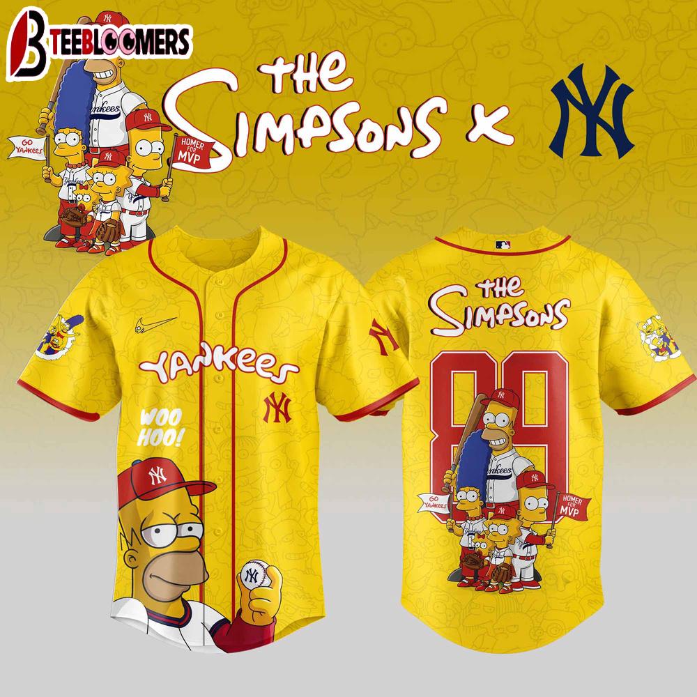 New York Yankees MLB x The Simpsons Baseball Jersey Shirt For Fans