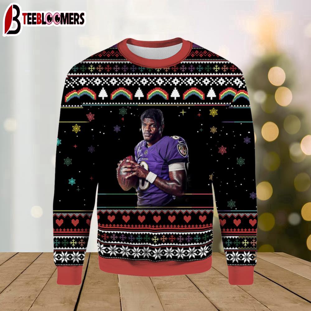 NFL Lamar Jackson Ravens Ugly Christmas Sweater